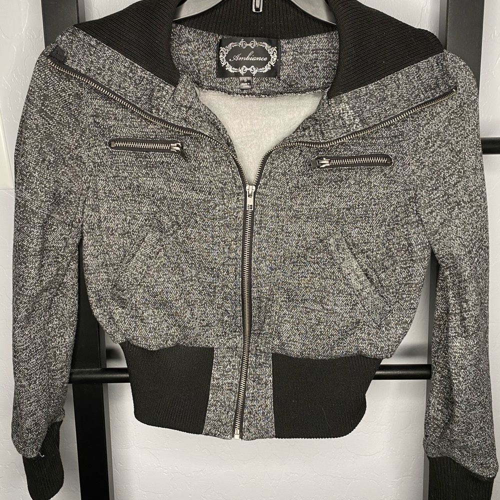 Black & white cropped jacket